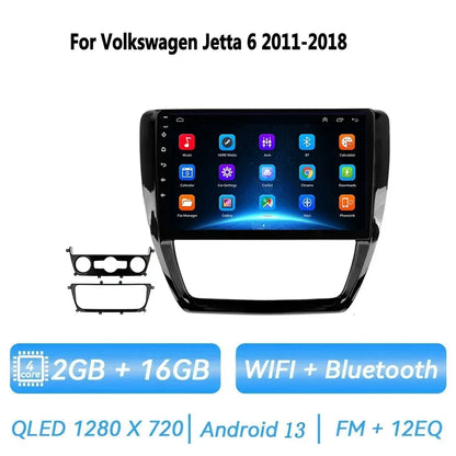 Car Radio for VW Volkswagen Jetta 6 2011-2018 Multimedia 2 Din Android 14 Video Player Navigation GPS DSP Carplay BT Head Unit