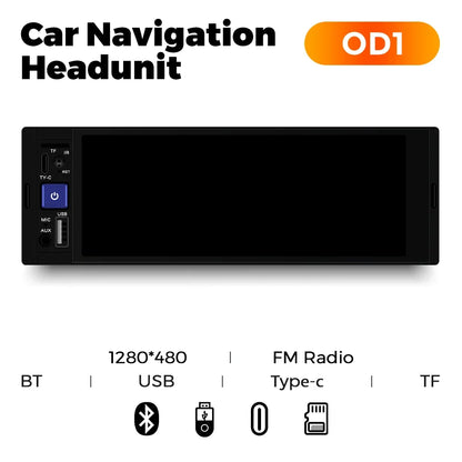 1din 6.86-inch HD Screen Radio Multimedia Smart CarPlay Android Auto Video Player for VW Kia Ford Toyota Mazda Universal Car USB