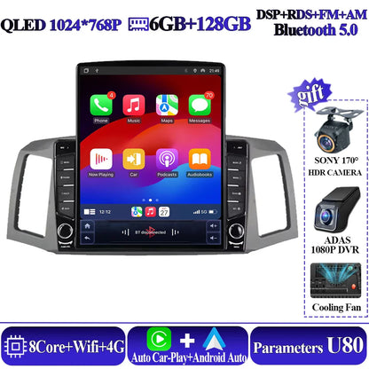 For JEEP Grand Cherokee WK 2004 2005 2006 2007 Tesla Type Car Radio Android 14 GPS Carplay Multimedia Player Navigation Stereo