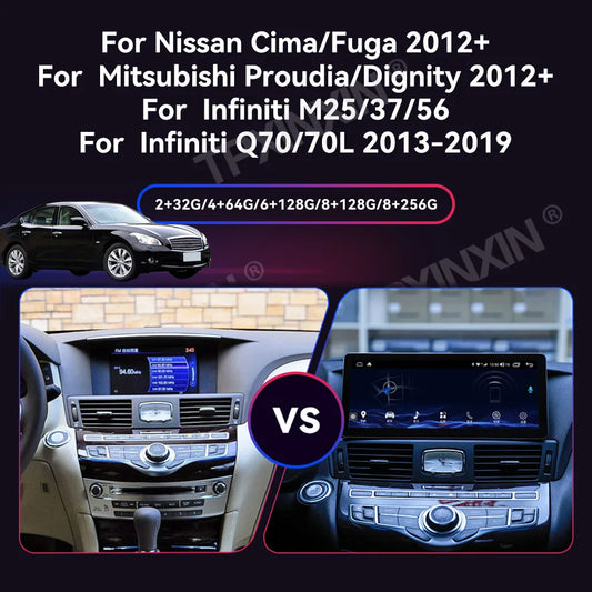 Android Car Radio For Nissan Cima Fuga For Mitsubishi Proudia Dignity For Infiniti M25 M37 M56 Q70 Q70L 2012~2019 GPS Head Unit
