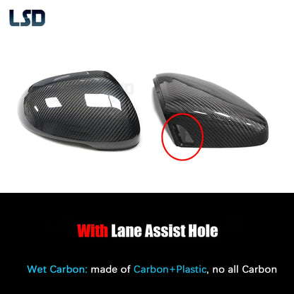 For Volkswagen VW 2015+ CC Passat B8 Real Carbon Fiber Side Rearview Mirror Cover Replacement GTI Lane assist R-Line Touring