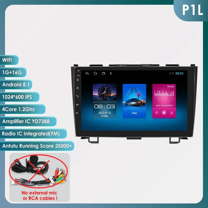 Hizpo Car Radio for Honda CRV CR-V 2007-2011 Multimedia Video Player Navigation Stereo GPS Android 13 Carplay Head Unit No DVD
