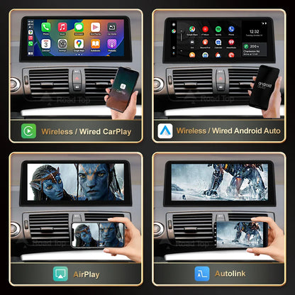 RoadTop Wireless CarPlay Android Auto For BMW Series 1 E81 E82 E87 E88 CCC CIC System Multimedia Display Screen