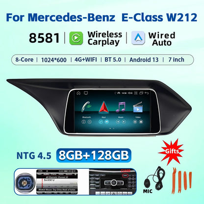 7 Inch Carplay Android 13 Auto Car Intelligent Systems For Mercedes Benz E Class W212 A207 X204 DSP Stereo Touch Screen