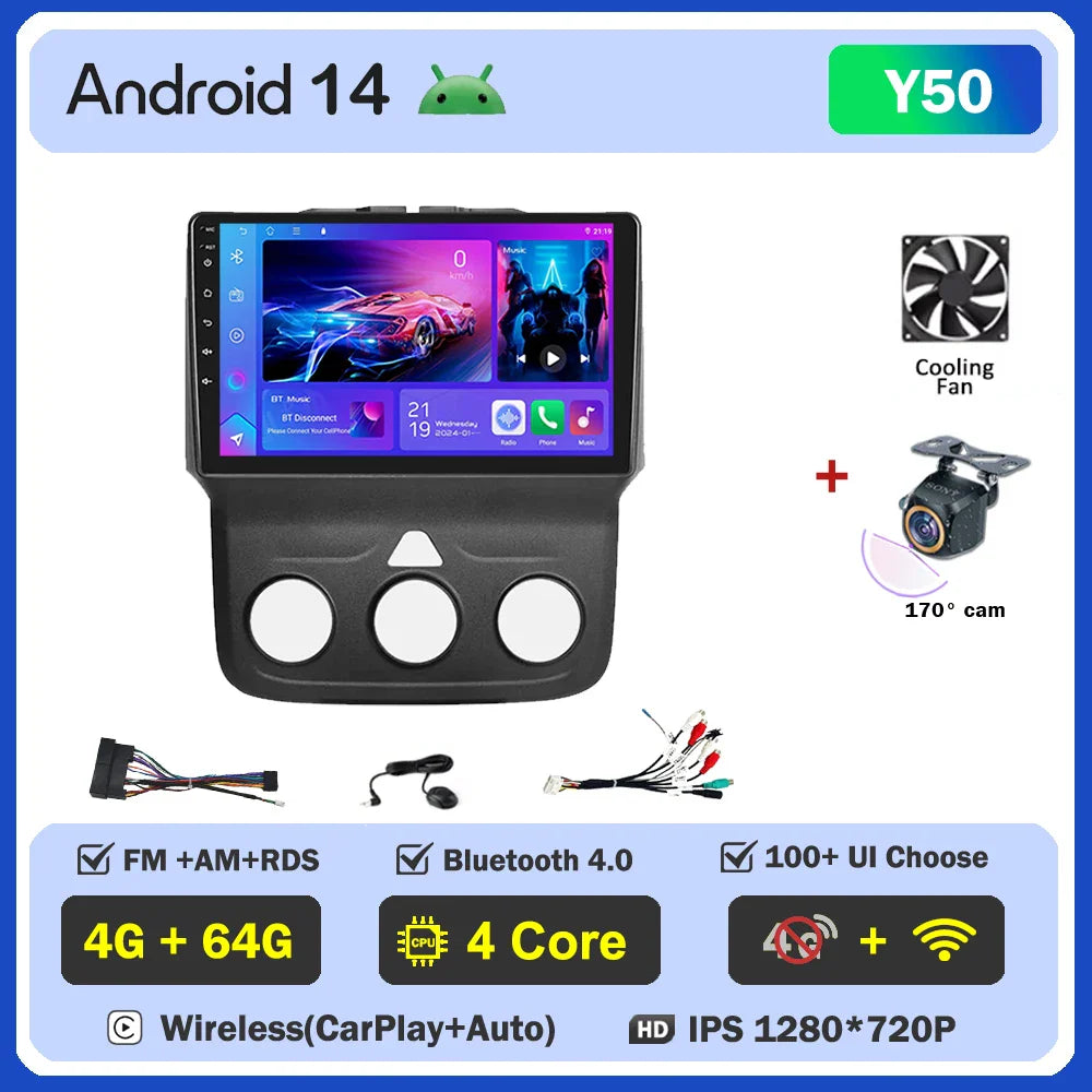 For Dodge Ram 1500 2500 3500 (2013-2019) Carplay Auto Screen Wireless Android Auto Car Intelligent Systems AutoMotive 8 Core DSP