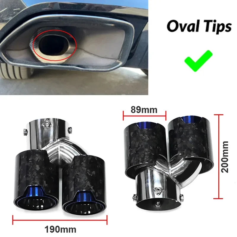 For BMW G20 G21 M340i G42 440i G22 M240i Dual Four Out M Exhaust Carbon Fiber Muffler Tip Exhaust System Nozzle Tailpipe 2020+