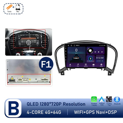 Carplay Android OS for Nissan Juke YF15 2010 - 2014 QLED Touch Screen 9 '' Car Radio Stereo Player GPS Navigation WiFi Head Unit
