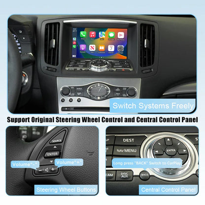 Wireless CarPlay Android Auto for Infiniti G37X/G37 Coupe/G37 sedan sport Mirror CarPlay Upgrade Retrofit Multimedia Navigation