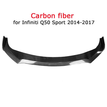 Carbon Fiber Front Bumper Lip Spoiler Protector Covers For Infiniti Q50 Sport 2014-2017 car styling