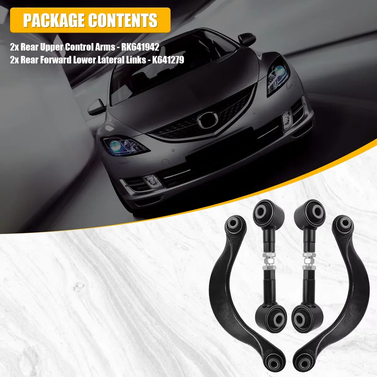 Svenubee 4Pcs Rear Upper Control Arm Lower Lateral Link for FORD Fusion LINCOLN MKZ Zephyr Mazda 6 Mercury Milan 2006-2012