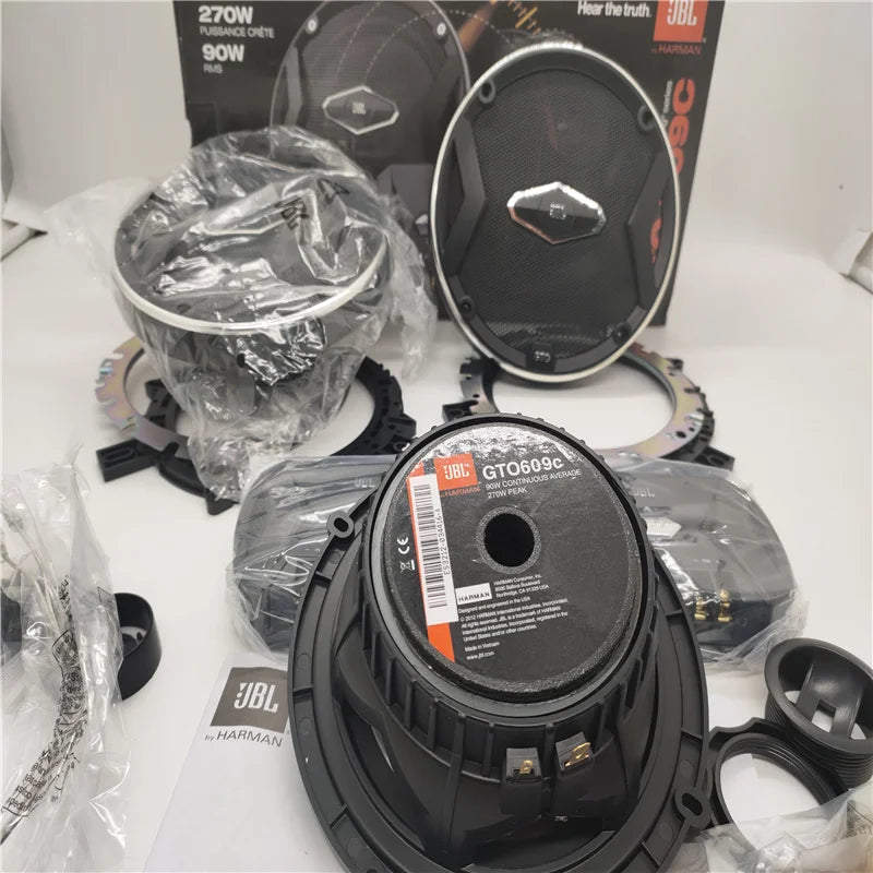 Free Shipping 1Set JBL-CLUB 6500C & JBL-GTO 609c 2-Way 6.5 Inch 180W Car Audio Door Bass Component Tweeters Speakers Kit Harman