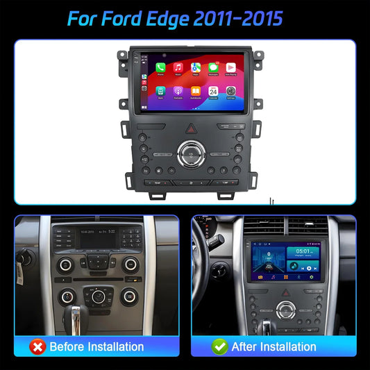 Car Radio Android 14 For Ford Edge 2011-2015 Multimedia Navigation Wireless Bluetooth Carplay 7862 8+256 radio 2K QLED Screen