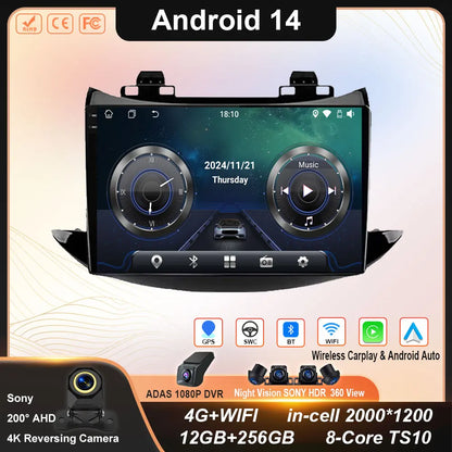 For Chevrolet Tracker Trax 2016 - 2019 Android 14 Auto Car Radio Multimedia Video Player Bluetooth GPS Navigation DSP Carplay BT