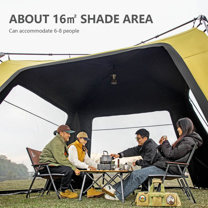 BISINNA 6-8 Persons One-touch Dome Tent Vinyl Coated Canopy Waterpoof Sunshade Shelter for Family Camping Travel Outdoors
