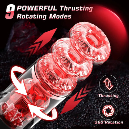 Automatic Telescopic Thrusting Rotating Male Masturbator Cup Licking Vibrating Masturbation Blowjob Pussy Adult Sex Toys for Men
