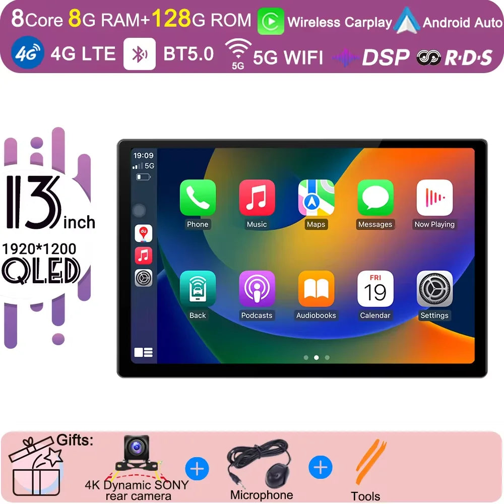 13.3 inch Android 14 Carplay Auto For Jeep Wrangler 3 JK 2011 2012 2013 2018 Car Radio Player Multimedia srereo Navigation BT
