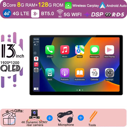 13.3 inch Android 14 Carplay Auto For Jeep Wrangler 3 JK 2011 2012 2013 2018 Car Radio Player Multimedia srereo Navigation BT