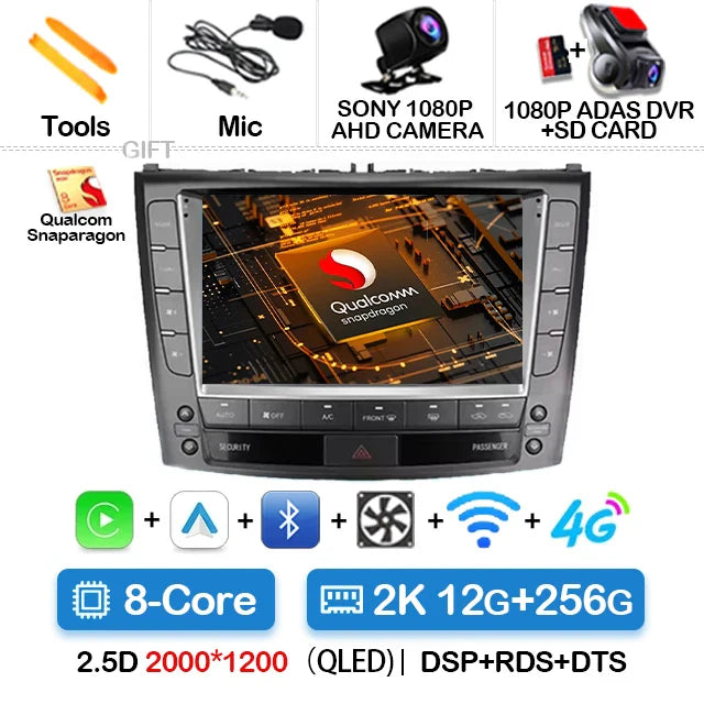 Android 14 Car Radio For Lexus IS250 IS300 XE20 IS220 IS350 2005 - 2012 Multimedia Video Player NAVI GPS 4G WIFI Carplay Auto BT