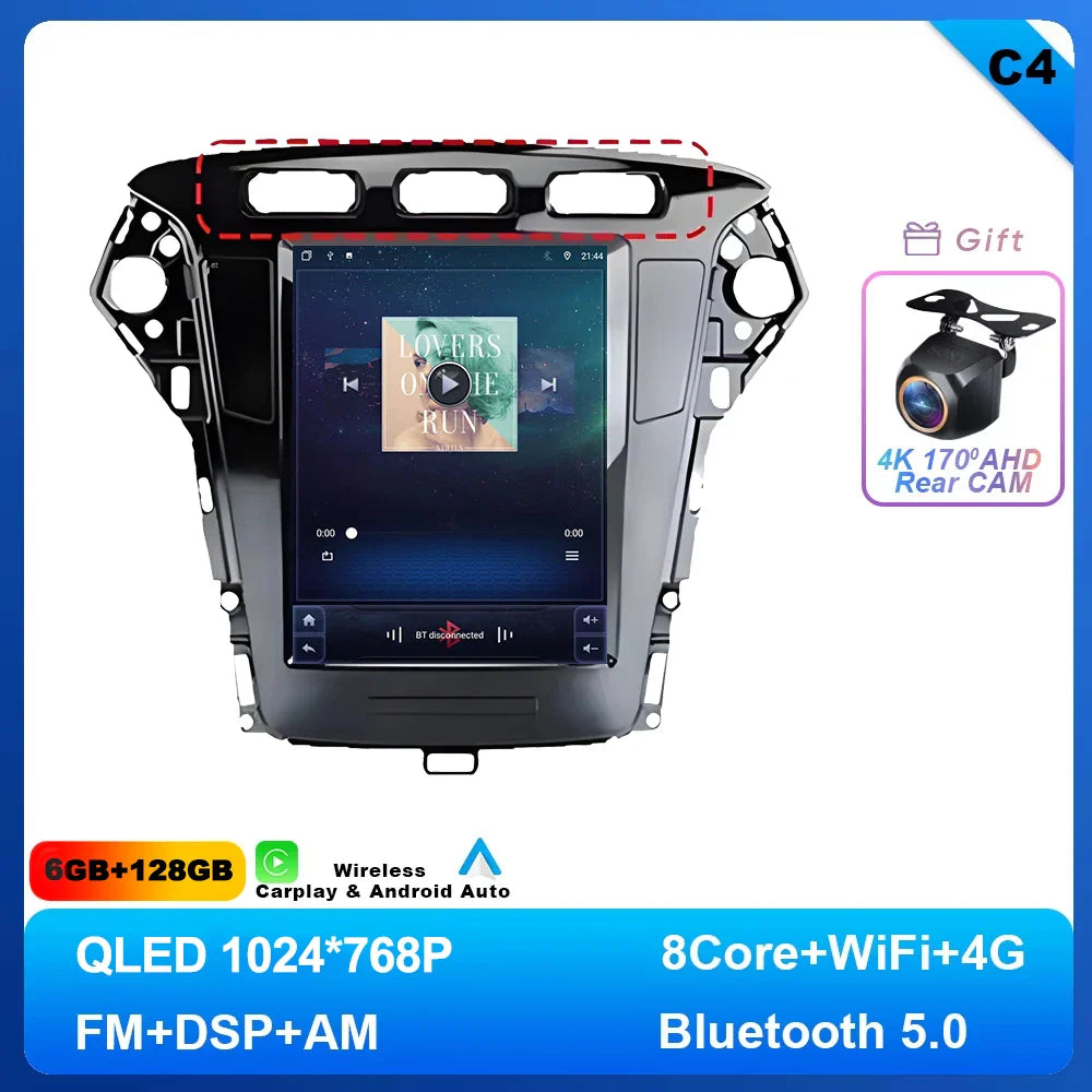 9.7 inch Android 14 Car Radio For Ford Mondeo MK4 2011 - 2013 Navigation Autoradio Multimedia Player DVD GPS Stereo WIFI 4G DVD