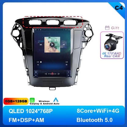 9.7 inch Android 14 Car Radio For Ford Mondeo MK4 2011 - 2013 Navigation Autoradio Multimedia Player DVD GPS Stereo WIFI 4G DVD