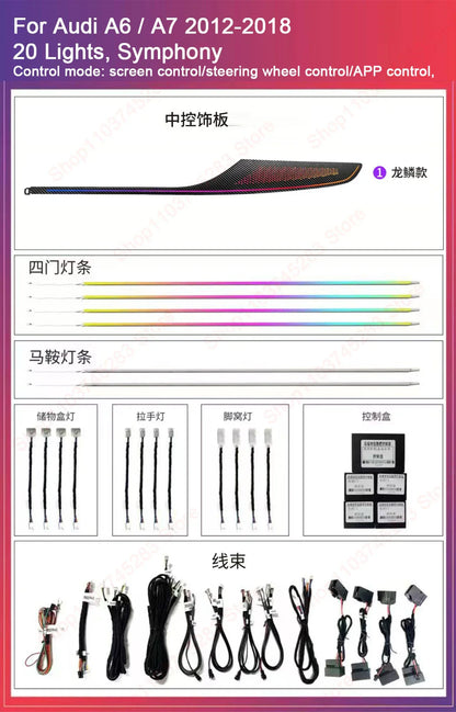 Ambient Light For A6 C7 S7 S6 A7 RS6 RS7 2012-2018 environmental Backlight Atmosphere Lamp Kit Symphony 256 Colors