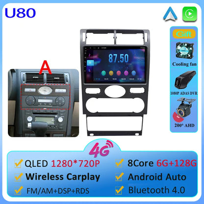 Car Android 13  For Ford Mondeo 3 2000-2007 Car Radio Multimedia Video Player Navigation GPS No 2 din Dvd 4G WIFI Carplay Stereo