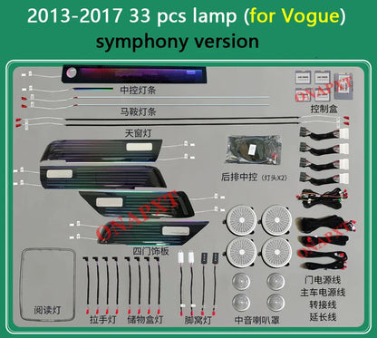 For Range Rover Vogue Sport 2013-2022 Decorative Ambient Light Speaker Cover Car Dashboard Door Atmosphere Lamp Led Strip