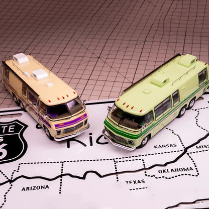 MK Miniatures 1:64 GMC Motorhome HEC Caravan Limited Edition Beijing Exhibition Exclusive Resin Model Long Body RV Collectible