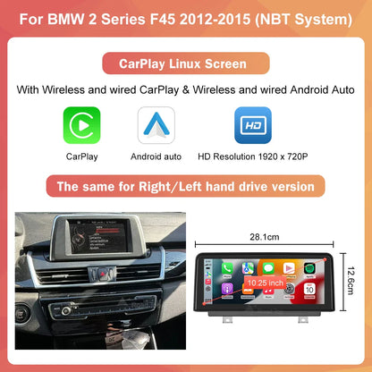 1920*720 Wireless Carplay Multimedia Screen Android Auto For BMW 1 2 3 4 Series F20 F21 F22 F23 F45 F30 F31 F33 F36 NBT System