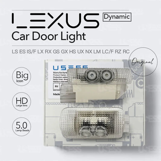 2pcs Car Door Light For Lexus LS ES IS LX RX GS GX LC RC UX NX Dynamic Lamp Auto Dual lens LED Laser HD Courtesy Atmosphere