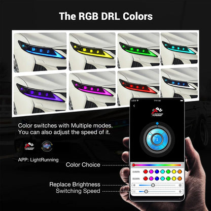 Car Light For 2018-2023 Toyota 8th Camry RGB Headlight DRL Dynamic Lamps Sequential Turn Signal