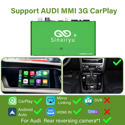 Wireless Carplay for Audi A4 B8 A5 Q5 2009-2015, Support Apple Carplay Android Auto AirPlay Mirroring Rear Camera USB Player