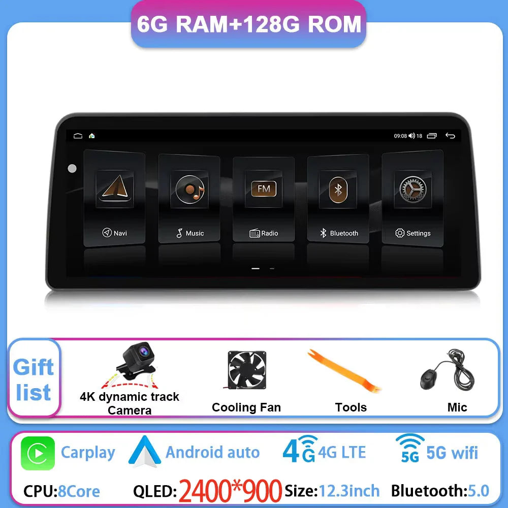 12.3 Inch Android 14 For GMC Yukon Chevrolet Tahoe Silverado 2007 - 2013 Car Radio Multimedia Player GPS Head Unit Auto StereoBT
