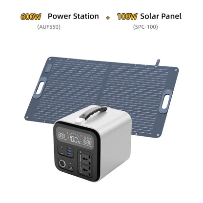 LiFePO4 600W Solar Generator Portable Power Station 100W 200W Foldable Solar Panel Charger Green Power for Phone Laptop iPad