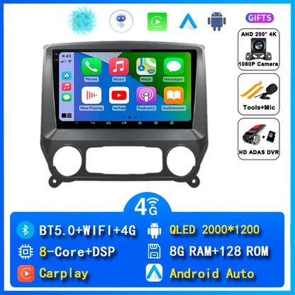 Android 14 Car Radio For Chevrolet Silverado 3 GMTK2 2014 2015 2016 2017 2018 Carplay Auto Multimedia Player Stereo DSP WIFI 4G