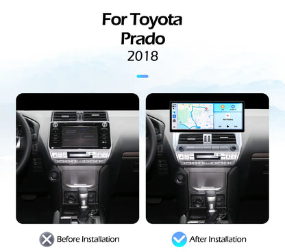 2400*900P 12.3 Inch For Toyota Prado 2018 Car Multimedia Plyaer Stere Radio WIFI Android Auto Carplay Bluetooth 4G DSP RDS