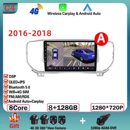 Android  For KIA Sportage 4 2016-2018 2019-2021 Multimedia Video Player Navigation GPS Stereo Wireless Carplay DSP WIFI NO 2DIN