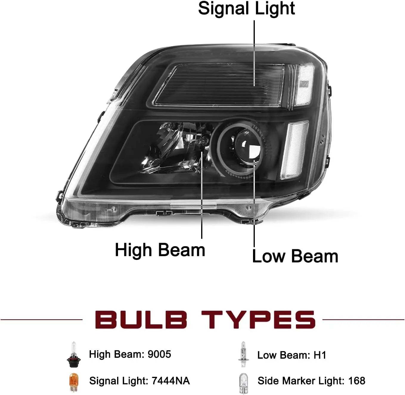Halogen Headlights Assembly Fits for 2010-2015 GMC Terrain SUV SL/SLT/SLE Bulbs Included Projector Factory Headlamp Driver & Pas