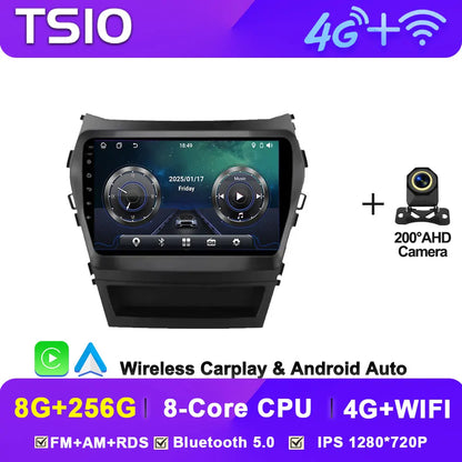 Car Multimedia Video Radio Player For Hyundai Santa Fe IX45 2013 - 2017 Wireless Android Auto CarPlay 8 Core GPS Navigation BT