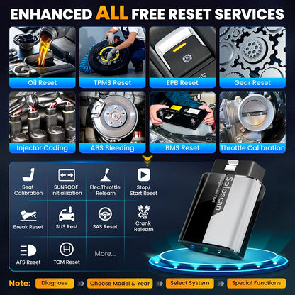 [Lifetime free update] Kingbolen Soloscan Full System Car Diagnostic Tool ALL Reset  Services BI Directional OBD2 Scanner