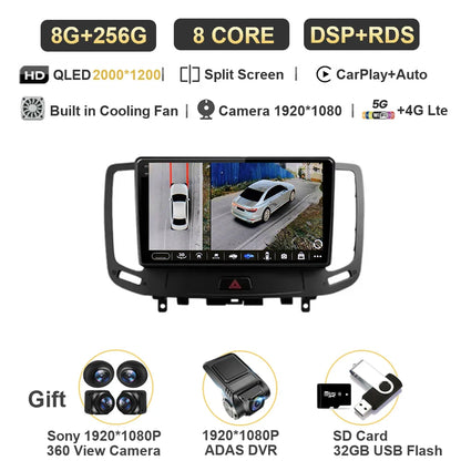 12G+256G  For Infiniti  G4 G25 G35 G37 2006 - 2013 Car Radio Multimedia Video Player Navigation GPS Android Carplay No 2 Din DVD