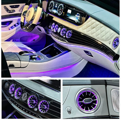 Upgrade LED Turbine Nozzle Ambient Light for Mercedes Benz W213/W205/X253/W222/W223/W206 C/E/GLC/S-Class Air Vents