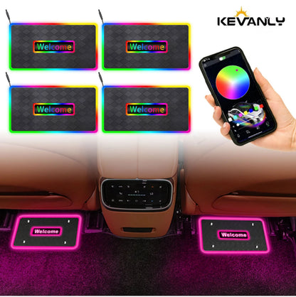 Customizable！Car LED Foot mats Symphony 213 Colors Led Car Ambient Lights App Control RGB Led car interior light accessories