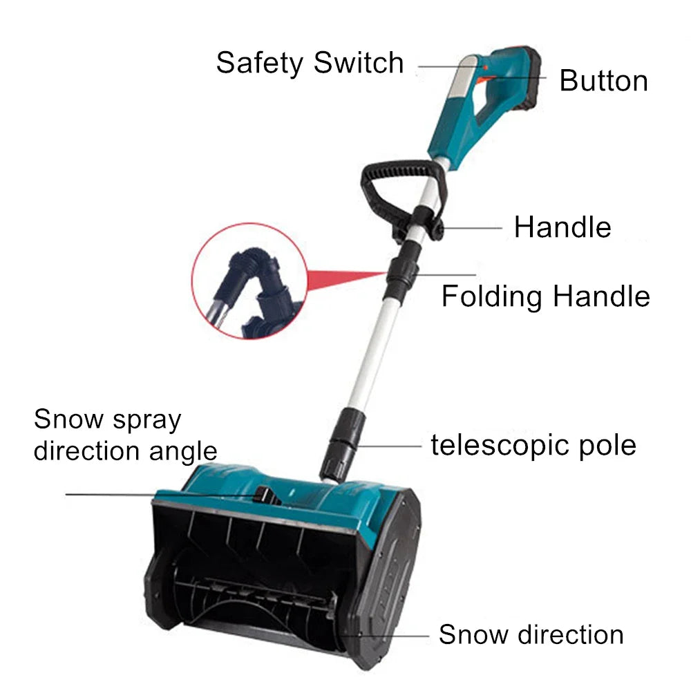 New Winter Brushless Electric Snowplow Lithium Electric Snow Sweeper Cordless Snow Shovel courtyard Street For Makita Battery power tools