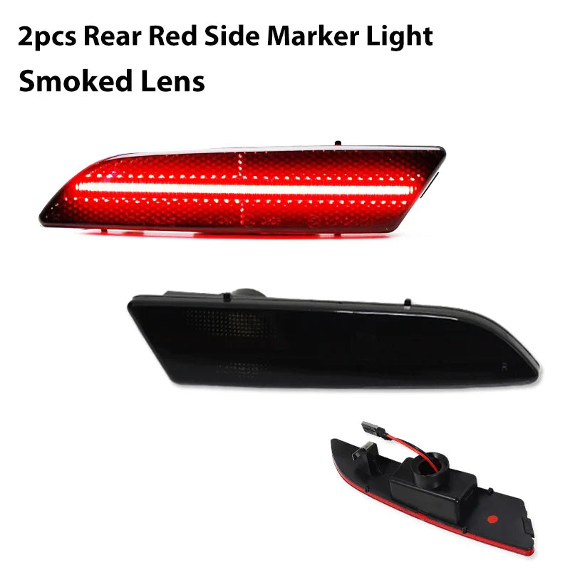 4PCS LED Side Marker light bumper front amber ＆ rear red turn Signal Lights for 2004 2005 2006 2007 -2008 Chrysler Crossfire