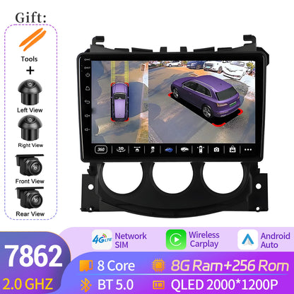 For Nissan 370 Z 370Z 2009-2012 Car Radio Multimedia Player Navigation 4G Wireless BT CarPlay Android 14 7862S 2K QLED Screen