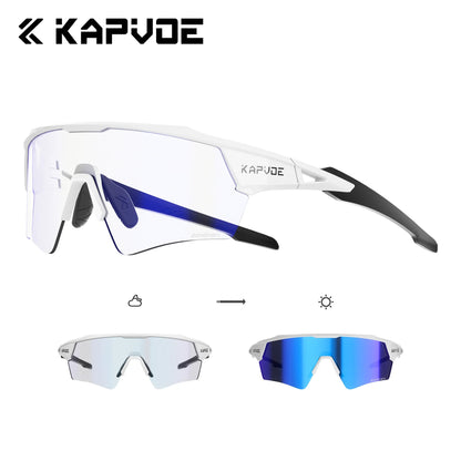 Kapvoe New Photochromic Cycling Sunglasses Men Women MTB Glasses UV400 Bicycle Eyewear Outdoor Sports Running Road Bike Goggles