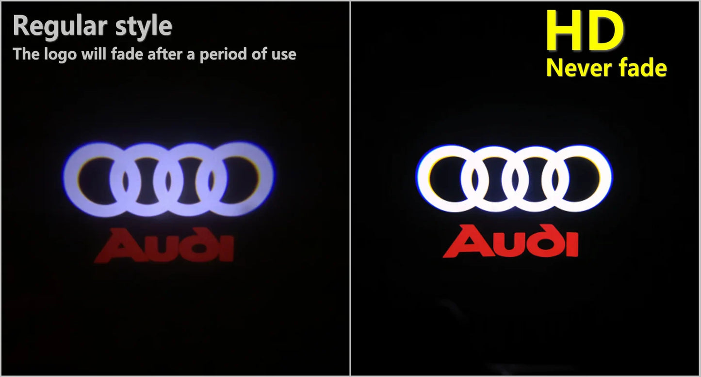 2X HD Led Car Door Logo Projector Welcome Light For Audi A3 A4 B8 8P 8V A6 C7 A5 Q5 B7 B6 S LINE QUTTRO RS Q3 SQ5 Q7 S3 S4 S5 S6