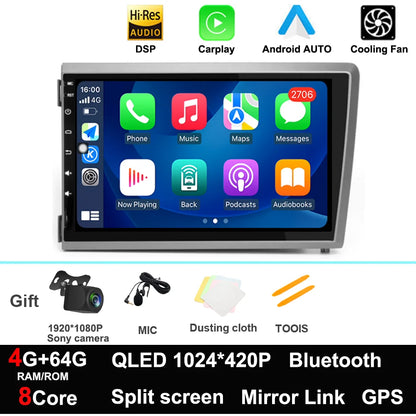 Android 13 For Volvo S60 V70 XC70 2000-2004 GPS Car Radio Stereo Multimedia Player Audio Navigation BT Carplay wifi+4G