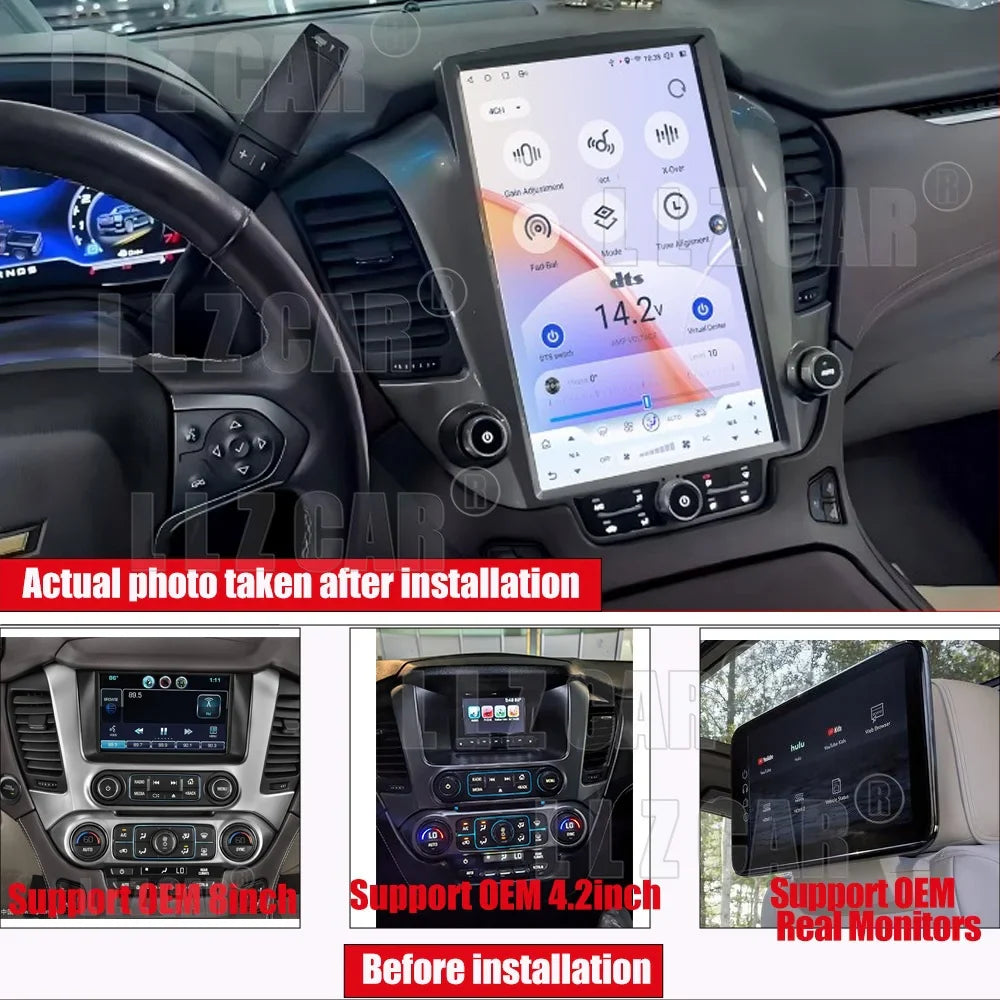 14.5 Inch Vertical 2K Screen For GMC Yukon / Chevroler Tahoe Suburban2014-2020 Car Android 13 Radio Head unit Multimedia Carplay